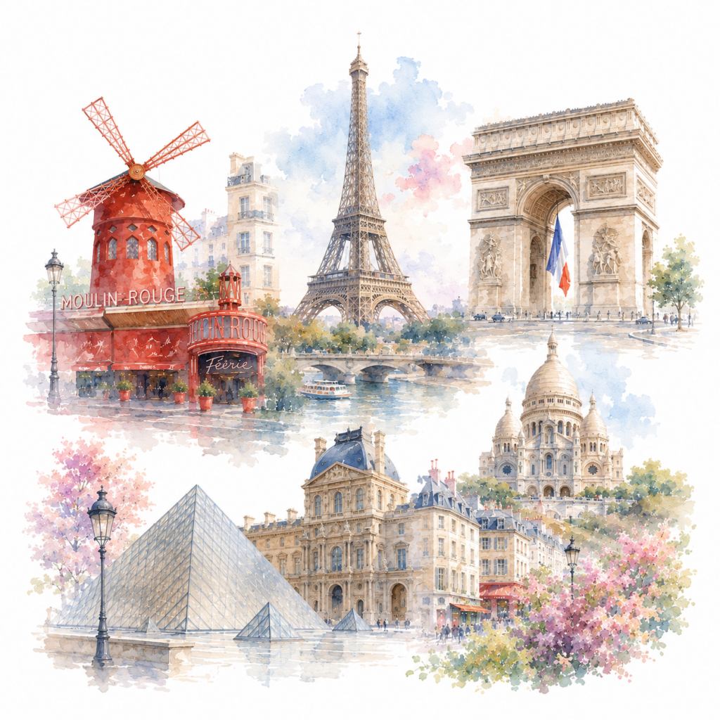 Aquarelle Peinture Paris